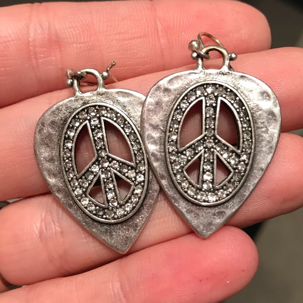 peace sign earrings